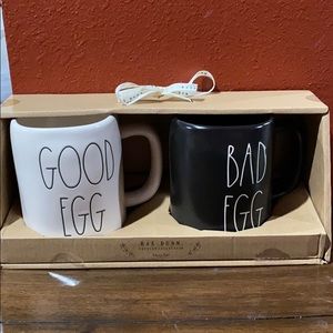 NWT Rae Dunn “Good Egg Bad Egg” mugs